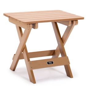 TALE Adirondack Portable Folding Side Table Square All-Weather and Fade-Resistant Plastic Wood Table Perfect for Outdoor Garden;  Beach;  Camping