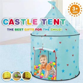 Kids Princess Tent, Children Play Princess Tent, Indoor Fabric Playhouse for Children Ages 3+ (Color: Blue)